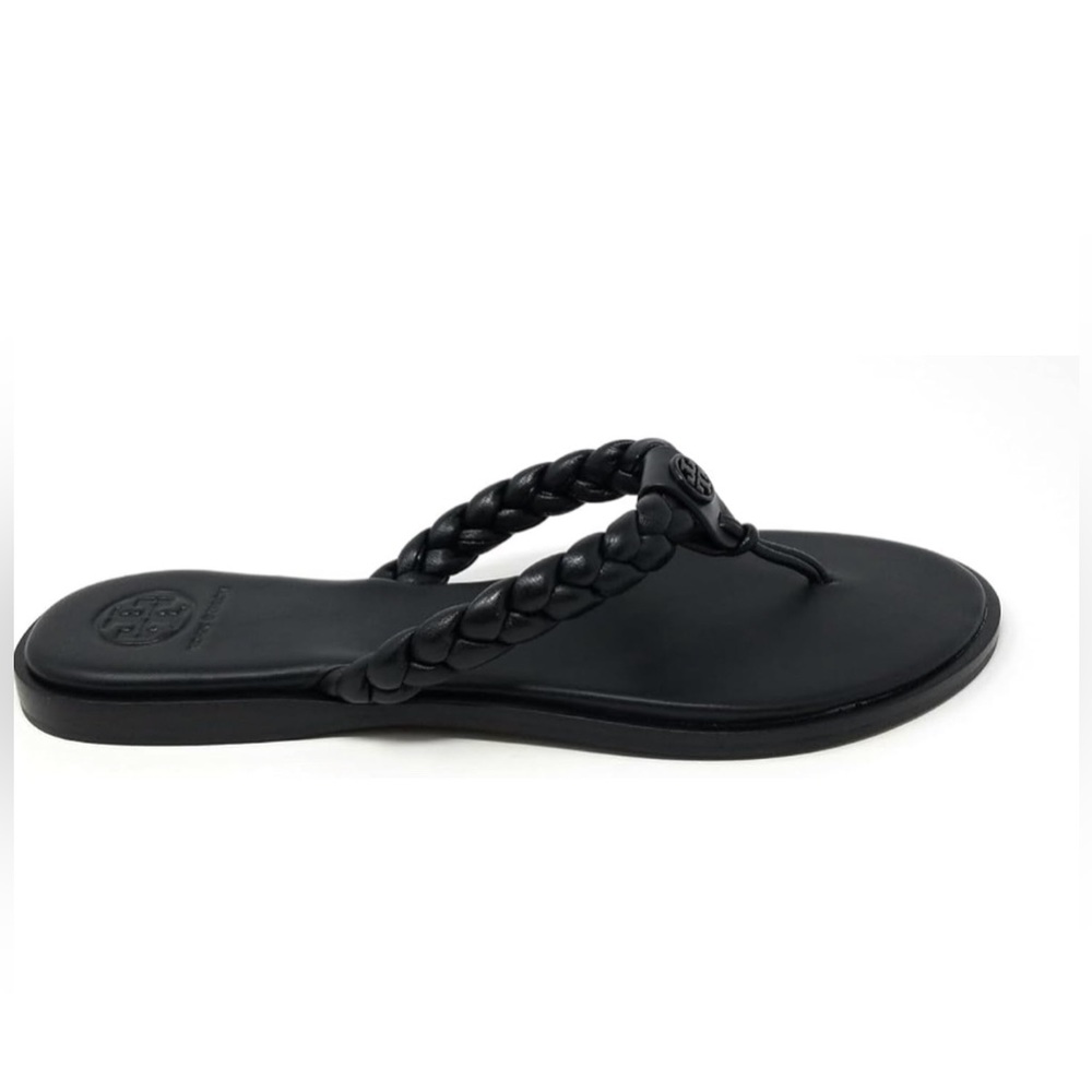 NIB- Tory Burch braided Benton thong sandals in black - Picture 5 of 6